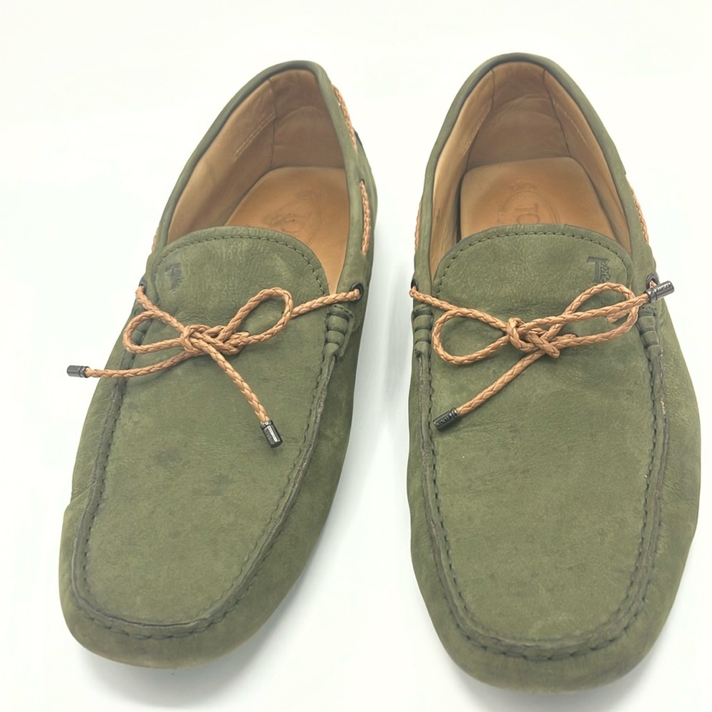 Tod’s Green Suede Tie Loafers - Size 12